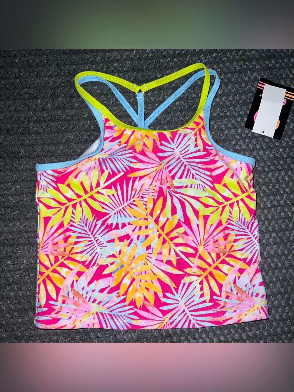 Tropical Print Racerback Tankini